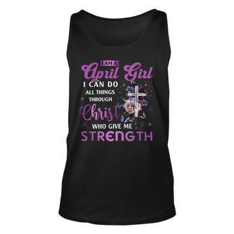 I Am April Girl I Can Do All Things Through Christ Who Gives Me Strength Unisex Tank Top - Seseable