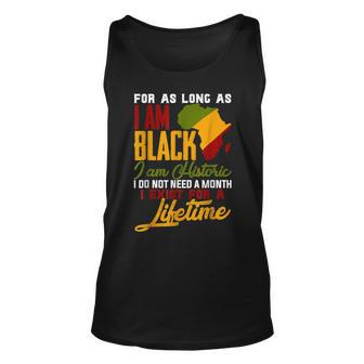 I Am Black History Lifetime Cool Black History Month Pride Unisex Tank Top - Thegiftio UK