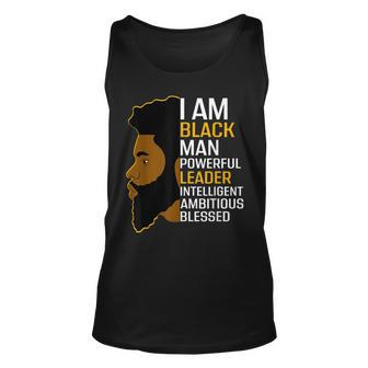 I Am Black Man Powerful Leader Black King African American V2 Unisex Tank Top - Seseable