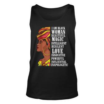 I Am Black Woman Black History Month 2023 African Woman Unisex Tank Top - Seseable
