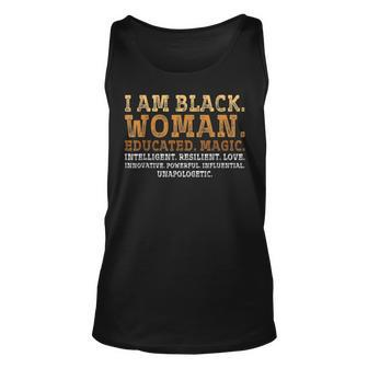 I Am Black Woman Educated Black History Month Melanin Blm Unisex Tank Top - Seseable