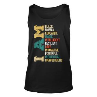 I Am Black Woman Educated Melanin Africa Pride History Unisex Tank Top - Seseable