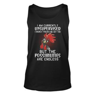 I Am Currently Unsupervised - Funny Sayings Unisex Tank Top - Seseable