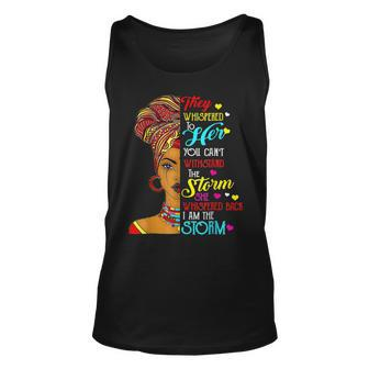 I Am The Storm Black History Month Queen Melanin African Unisex Tank Top - Seseable
