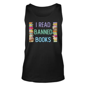 I Am With The Banned Books Funny I Read Banned Books Unisex Tank Top - Thegiftio UK