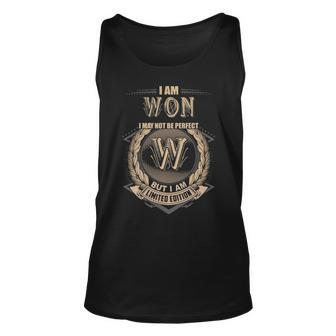 I Am Won I May Not Be Perfect But I Am Limited Edition Shirt Unisex Tank Top - Seseable