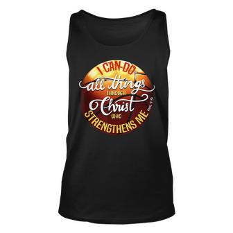 I Can Do All Things Through Christ Who Strengthens Me V14 Unisex Tank Top - Seseable