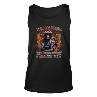 I Can’T Go To Hell The Devil Still Has Restraining Order Against Me Unisex Tank Top - Seseable