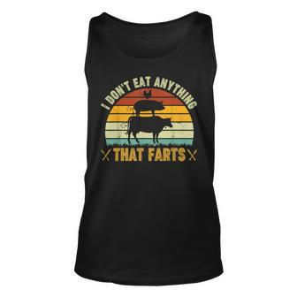 I Dont Eat Anything That Farts World Vegetarian Day Unisex Tank Top - Seseable