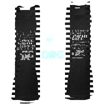 I Just Want To Crochet And Pet My Dog Men Women Tank Top Graphic Print Unisex - Thegiftio UK