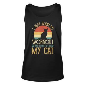 I Just Want To Workout And Hang With My Cat Unisex Tank Top - Seseable