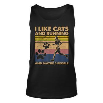 I Like Cats And Running And Maybe 3 People 95 02 Unisex Tank Top - Seseable