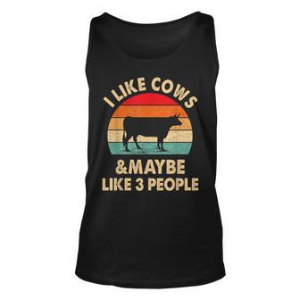 I Like Cows And Maybe Like 3 People Farmer Vintage Unisex Tank Top - Seseable