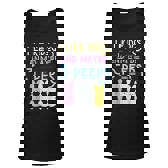 I Like Dogs And Maybe 3 People Dog Animal Funny Easter Peeps Unisex Tank Top - Seseable