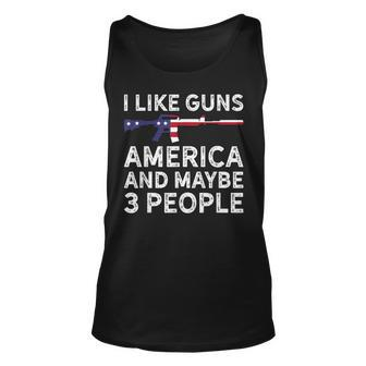 I Like Guns America And Maybe 3 People Introvert Unisex Tank Top - Seseable