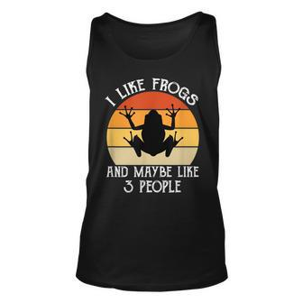 I Like My Frogs And Maybe Like 3 People Unisex Tank Top - Seseable