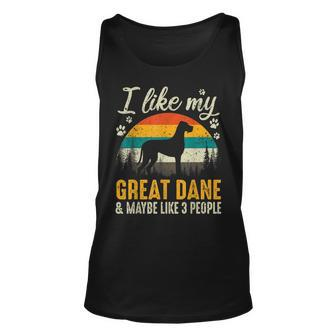 I Like My Great Dane And Maybe Like 3 People Dog Lover Gift Unisex Tank Top - Seseable