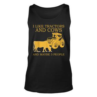 I Like Tractors And Cows And Maybe 3 People Farmer Classic Unisex Tank Top - Seseable