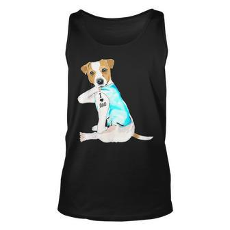 I Love Dad Tattoo Jack Russell Terrier Dad Tattooed Gift Unisex Tank Top - Seseable