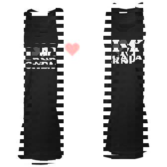 I Love Heart My Grandpa Grandfather Gramps Granddad Unisex Tank Top | Mazezy