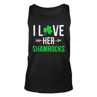 I Love Her Shamrocks St Patricks Day Couples Unisex Tank Top - Seseable