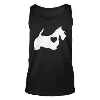 I Love My Scottish Terrier T With Love Heart Unisex Tank Top | Mazezy