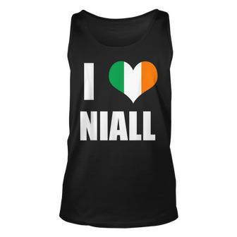 I Love Niall - Ireland Flag Heart Unisex Tank Top | Mazezy