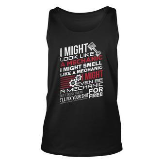 I Might Look Like A Mechanic Car Auto Mechanic Dad Men Men Women Tank Top Graphic Print Unisex - Thegiftio UK