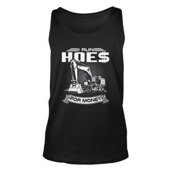 I Run Hoes For Money Construction Workers Funny V2 Men Women Tank Top Graphic Print Unisex - Thegiftio UK