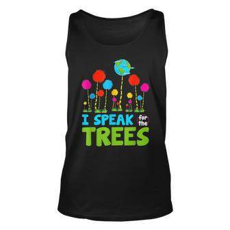 I Speak For Trees Earth Day Save Earth Inspiration Hippie Unisex Tank Top | Mazezy
