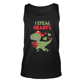 I Steal Hearts Dinosaur T Rex Lover Heart Valentines Day Unisex Tank Top - Seseable