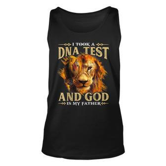 I Took A Dna Test And God Is My Father Christian Lion Unisex Tank Top - Seseable