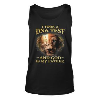 I Took A Dna Test And God Is My Father Lion Jesus Christian Unisex Tank Top - Seseable