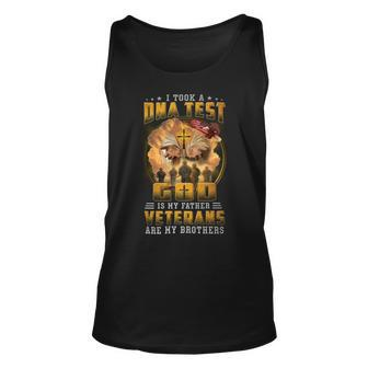 I Took A Dna Test God Is My Father Veterans Are My Brothers V3 Unisex Tank Top - Seseable