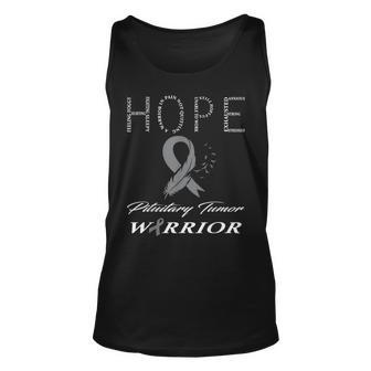 I Wear Gray For Pituitary Tumor Awareness Warrior Unisex Tank Top | Mazezy