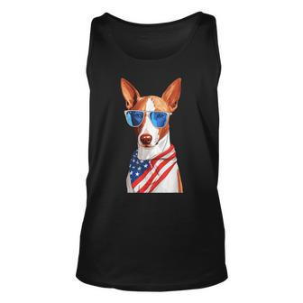 Ibizan Hound With Usa Flag Independence Day 4Th Of July Unisex Tank Top | Mazezy