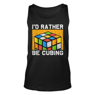 Id Rather-Be Cubing Funny Competitive Puzzle Speed Cubing Unisex Tank Top - Seseable