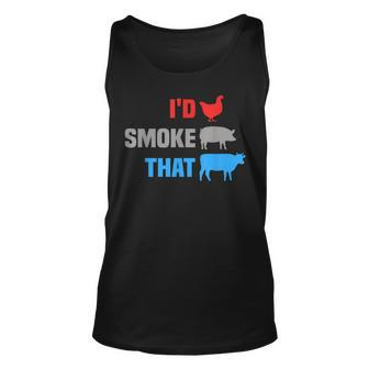 Id Smoke That Bbq Funny Barbecue Fathers Day Memorial Day Unisex Tank Top - Thegiftio UK