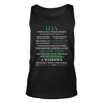 Ida Name Gift Ida Completely Unexplainable Unisex Tank Top - Seseable