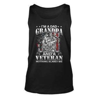 Im A Dad Grandpa And A Veteran Patriot Usa Flag Army Old Man Unisex Tank Top - Seseable