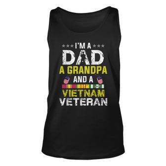 Im A Dad Grandpa And A Vietnam Veteran Fathers Day Unisex Tank Top - Seseable