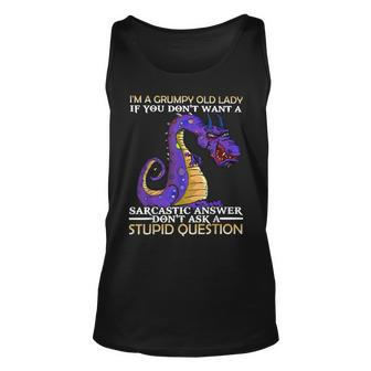 Im A Grumpy Old Lady If You Dont Want A Sarcastic Answer Unisex Tank Top - Thegiftio UK