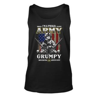 Im A Proud Army Grumpy Veteran Fathers Day 4Th Of July Unisex Tank Top - Seseable