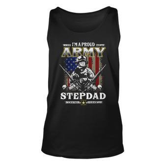 Im A Proud Army Stepdad Veteran Fathers Day 4Th Of July Unisex Tank Top | Seseable FR