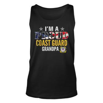Im A Proud Coast Guard Grandpa American Flag Gift Veteran Unisex Tank Top - Seseable