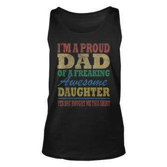 Im A Proud Dad From Daughter Funny Fathers Day Vintage Unisex Tank Top - Seseable