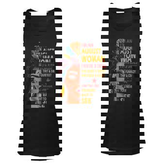 Im An August Woman I Have 3 Sides August Girl Birthday Men Women Tank Top Graphic Print Unisex - Thegiftio