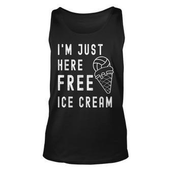 Im Just Here For The Free Ice Cream Funny Cruise 2023 Unisex Tank Top | Mazezy