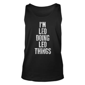Im Leo Doing Leo Things Funny Personalized First Name Unisex Tank Top - Seseable