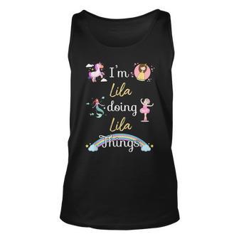 Im Lila Doing Lila Things Funny Name Unisex Tank Top - Seseable